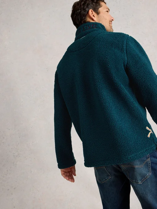 Half-Zip aus Teddyfell - Mid Teal - XXXL Bild 4