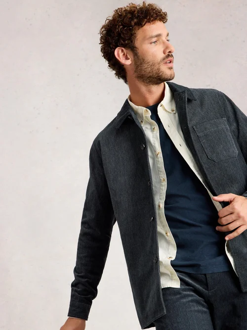 Hemdjacke mit Fischgrätmuster - Charc Grey - XXL Bild 3