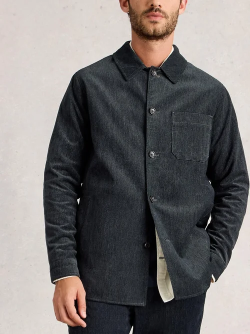 Hemdjacke mit Fischgrätmuster - Charc Grey - XXL Bild 1