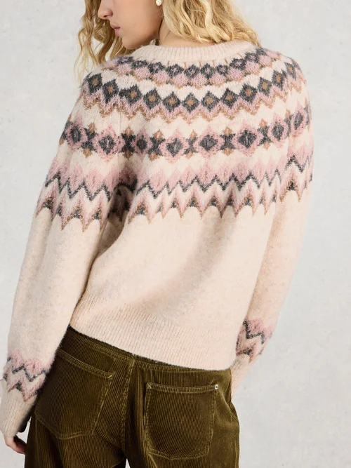 Strickjacke Arctic Fairisle - Nat Mlt - 52 Bild 4