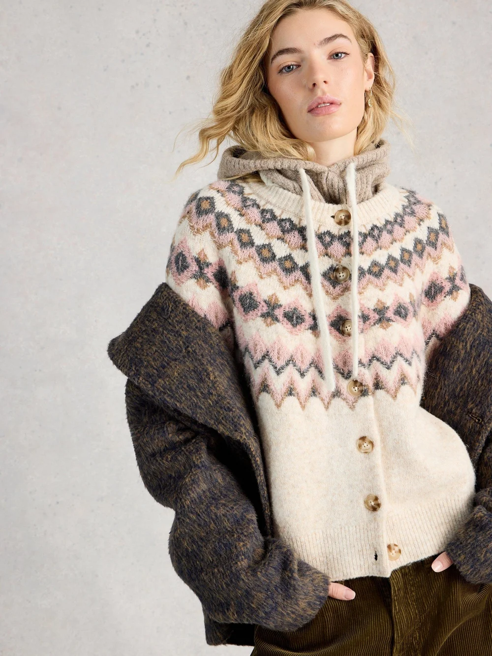 Strickjacke Arctic Fairisle - Nat Mlt - 52 Bild 1