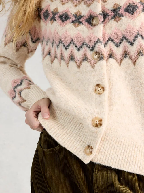 Strickjacke Arctic Fairisle - Nat Mlt - 52 Bild 3