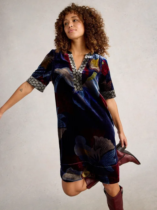 Samtkleid June - Navy Multi - 52/R Bild 3