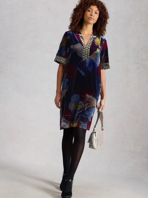 Samtkleid June - Navy Multi - 52/R Bild 3