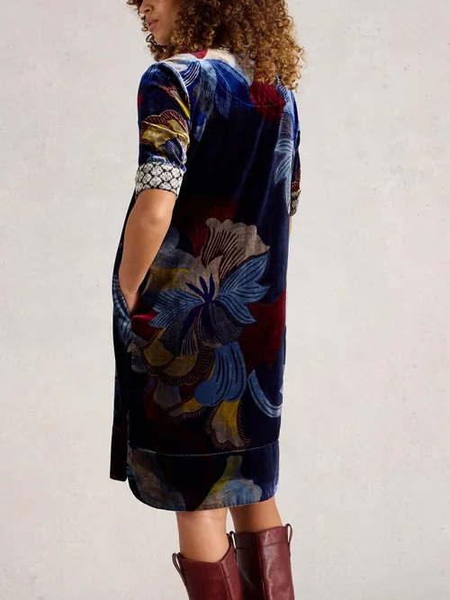 Samtkleid June - Navy Multi - 52/R Bild 4