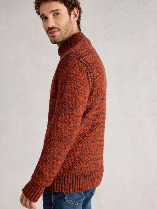 Pullover Albany mit Stehkragen - Dk Orange - XXL Bild 4