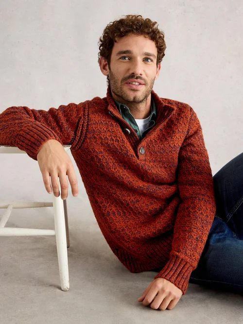 Pullover Albany mit Stehkragen - Dk Orange - XXXL Bild 3