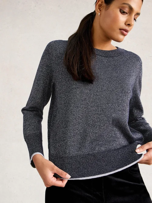 Glitzerpullover Katie - Dark Navy - 52 Bild 3
