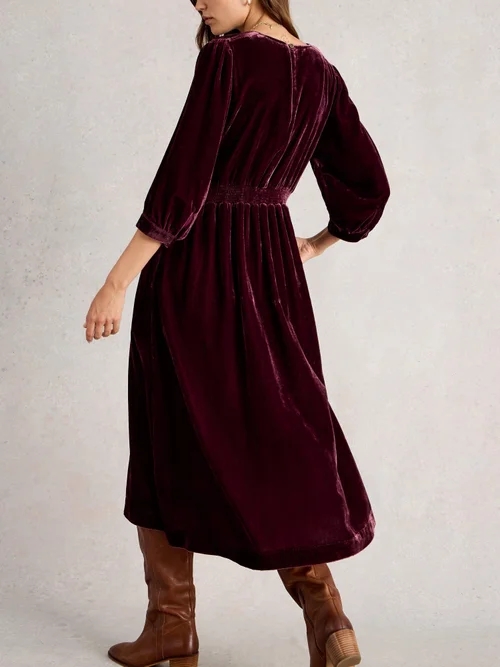 Samtkleid Lucy - Dk Plum - 52/R Bild 4