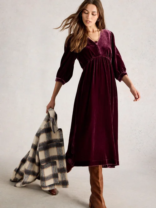 Samtkleid Lucy - Dk Plum - 52/R Bild 1
