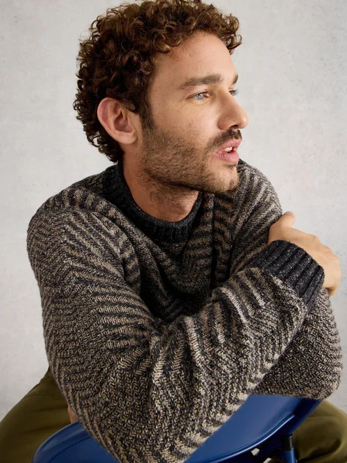 Pullover Jarrow mit Fischgrätmuster - Grey Mlt - XXL Bild 3