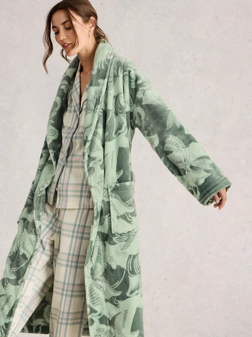 Bademantel Clover mit Print - Green Mlt - XXXL Bild 3