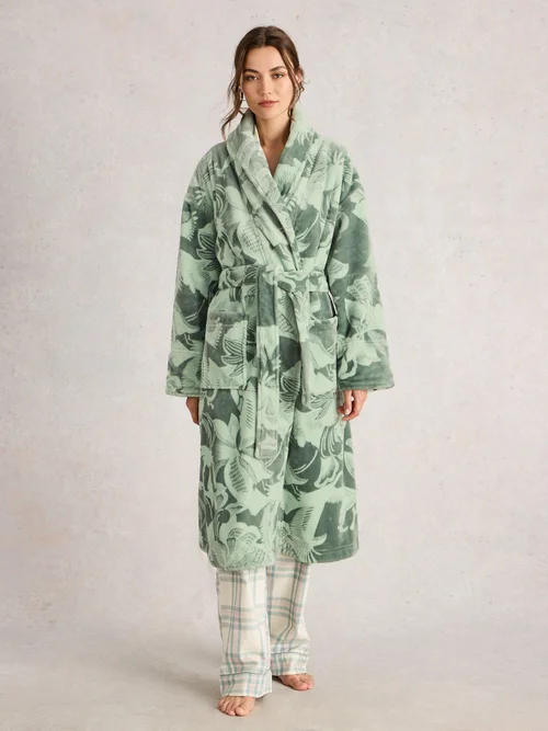 Bademantel Clover mit Print - Green Mlt - XXXL Bild 2