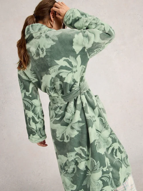 Bademantel Clover mit Print - Green Mlt - XXXL Bild 4