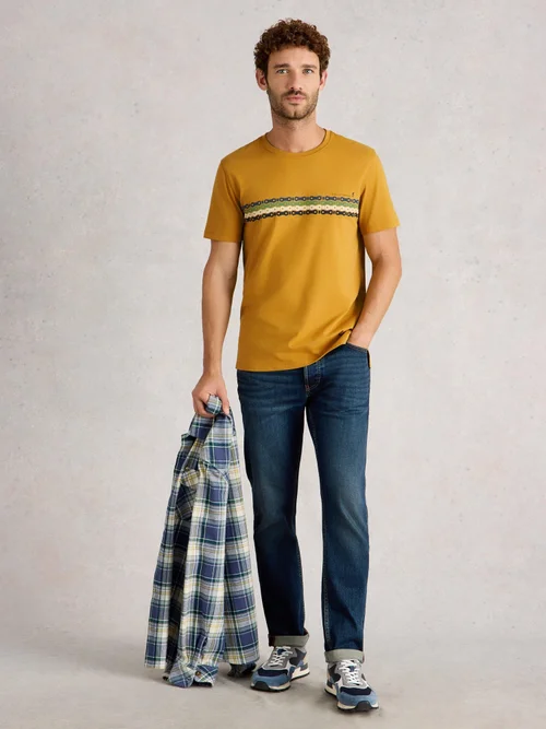 T-Shirt Abersoch mit Fahrradkettenmotiv - Yellow Pr - XXXL Bild 2