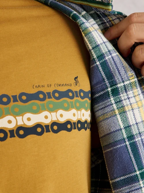 T-Shirt Abersoch mit Fahrradkettenmotiv - Yellow Pr - XXL Bild 3