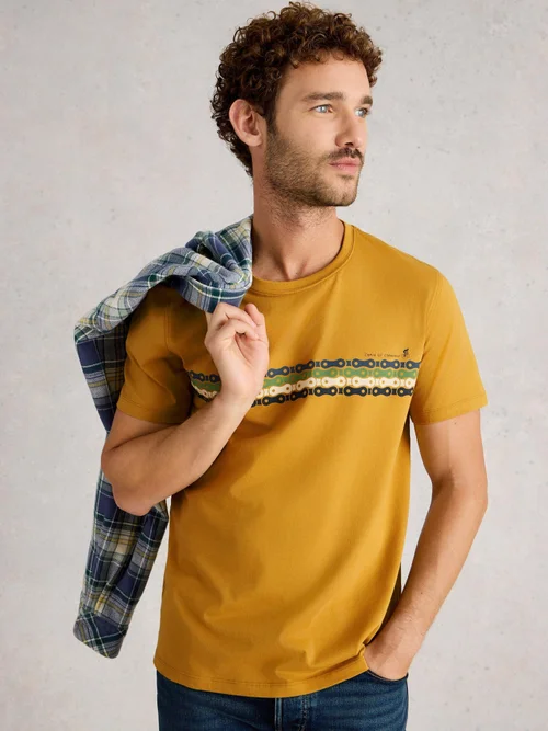 T-Shirt Abersoch mit Fahrradkettenmotiv - Yellow Pr - XXXL Bild 1