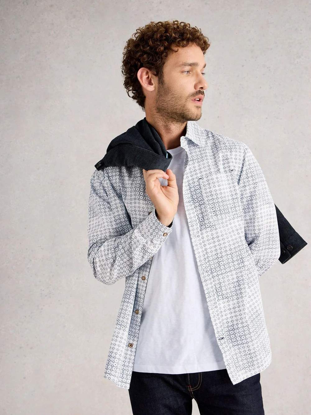 Hemd Finsbury mit Geo Print - Blue Pr - XXL/R Bild 1