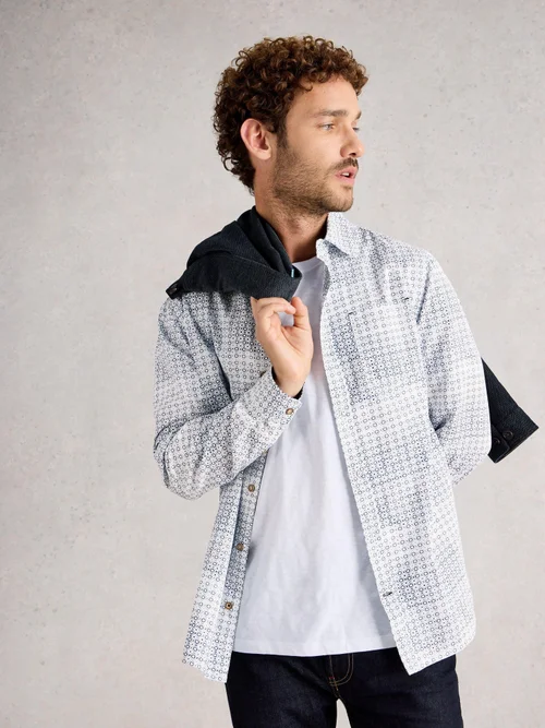 Hemd Finsbury mit Geo Print - Blue Pr - XXL/R Bild 1