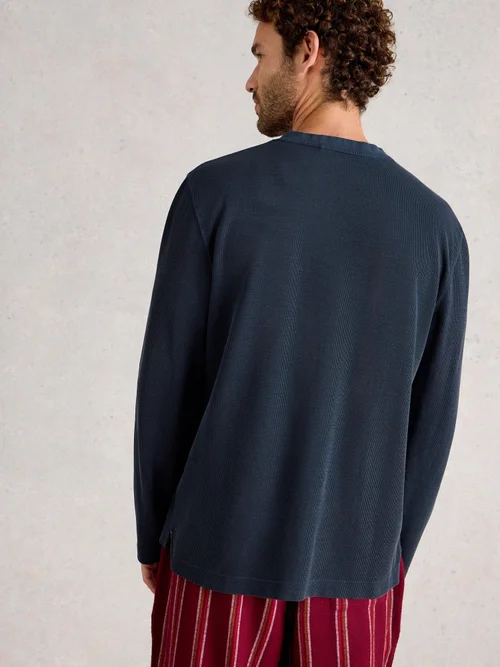 Pyjamatop Henley - Dark Navy - XXXL Bild 4
