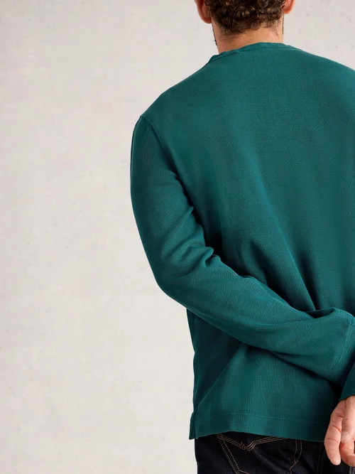 Pyjamatop Henley - Mid Green - XXXL Bild 4