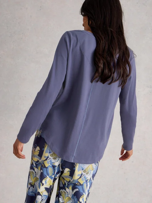 Pyjamatop Eva aus Jersey - Dk Purple - XL Bild 4