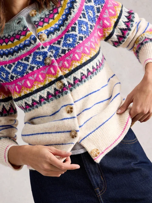 Strickjacke Arctic Fairisle - Ivory Mlt - 52 Bild 3