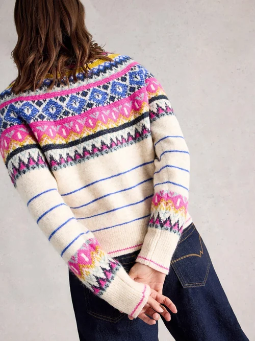 Strickjacke Arctic Fairisle - Ivory Mlt - 40 Bild 4