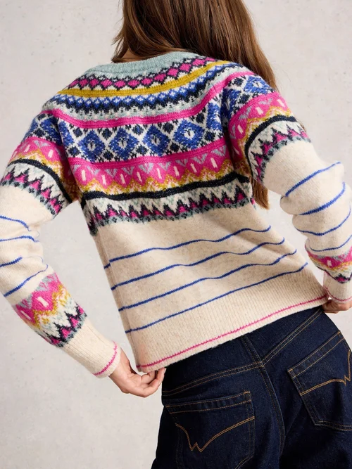 Strickjacke Arctic Fairisle - Ivory Mlt - 52 Bild 4