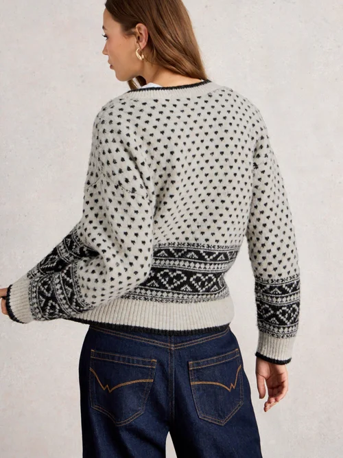 Strickjacke Holly mit Herzmuster - Ivory Mlt - 52 Bild 4