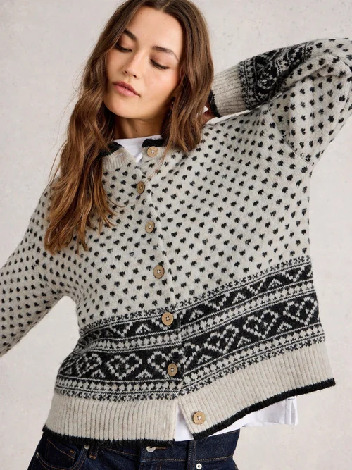 Strickjacke Holly mit Herzmuster - Ivory Mlt - 52 Bild 3