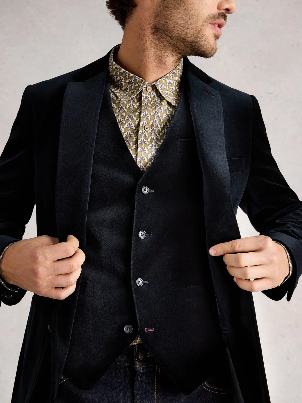 Samtweste - Dark Navy - 48 Bild 1