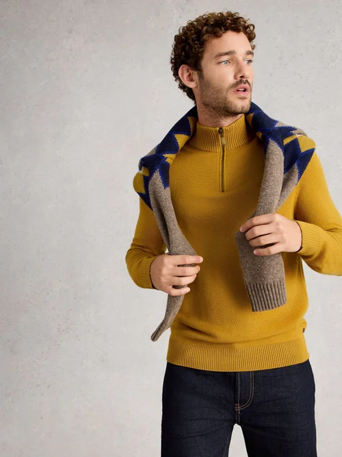 Merinopullover Newport mit Trichterkragen - Dk Yellow - XXXL/R Bild 1