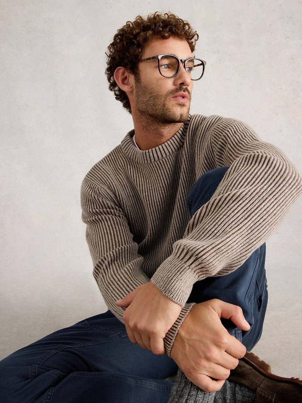 Pullover Rippenstrick - Nat Mlt - XXXL Bild 1