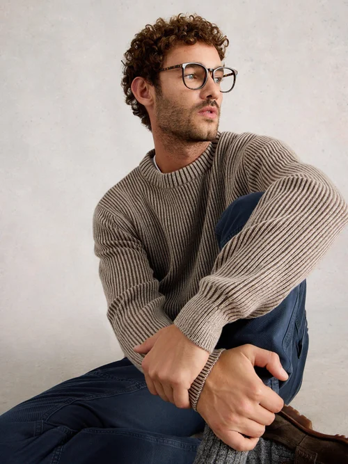 Pullover Rippenstrick - Nat Mlt - XXXL Bild 1