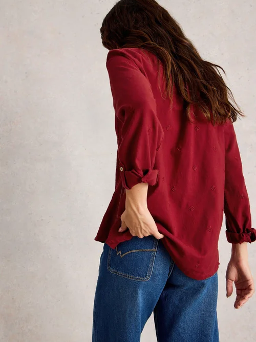 Bluse Sophie aus Bio-Baumwolle - Mid Red - 52 Bild 4