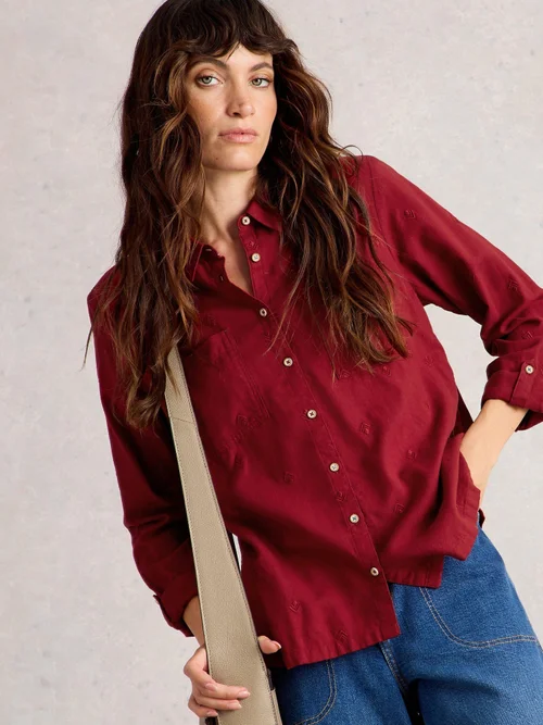 Bluse Sophie aus Bio-Baumwolle - Mid Red - 52 Bild 1