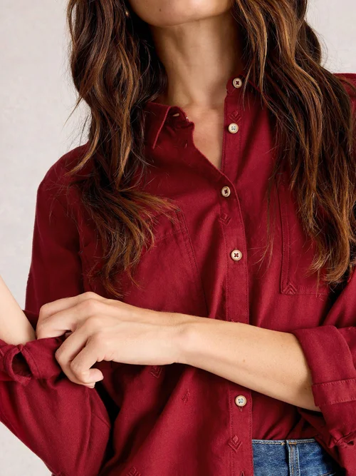 Bluse Sophie aus Bio-Baumwolle - Mid Red - 52 Bild 3
