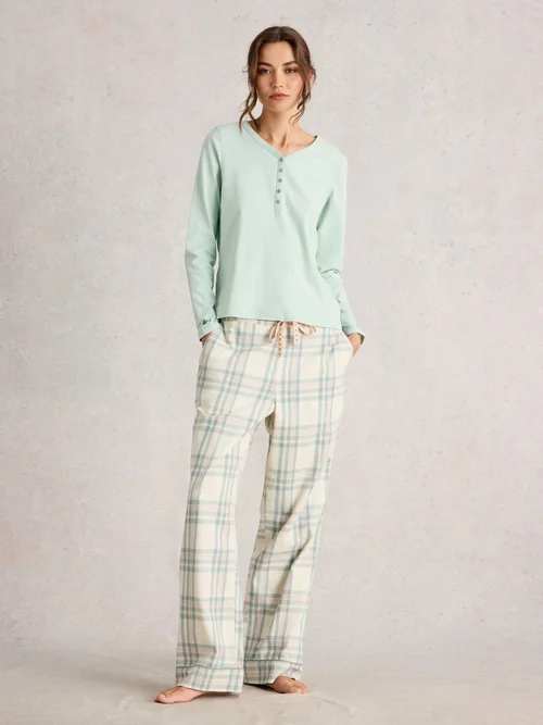 Karierte Pyjamahose Nina - Ivory Mlt - S/R Bild 2
