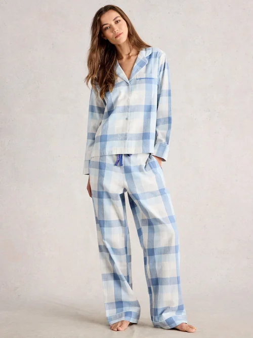 Karierte Pyjamahose Nina - Lgt Blue - XXXL/S Bild 2