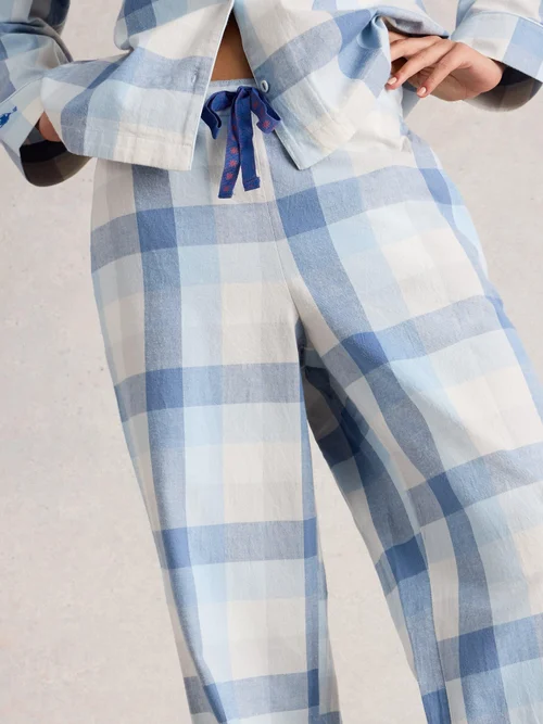 Karierte Pyjamahose Nina - Lgt Blue - XXXL/S Bild 3