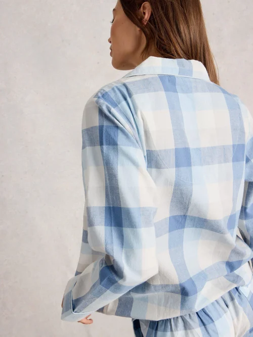 Kariertes Pyjamaoberteil Nina - Lgt Blue - XXXL Bild 4