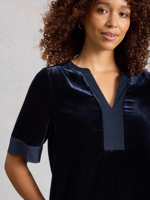 Samtkleid June - Dark Navy - 34/R Bild 3