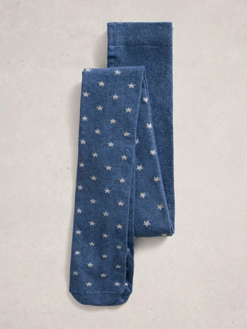 Strumpfhose mit Sternmotiv - Mid Blue - XL Bild 2