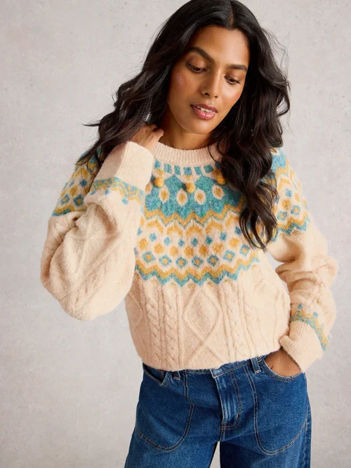 Fairisle Pullover Izzy - Ivory Mlt - 34 Bild 3