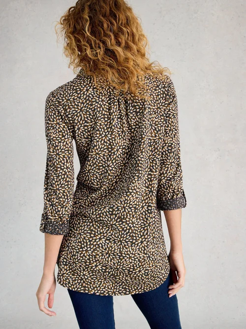 Langgeschnittene Bluse Annie - Navy Pr - 52/R Bild 4