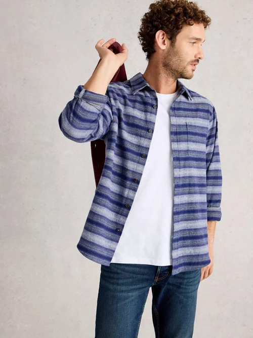 Quergestreiftes Hemd Upton - Blue Mlt - XXL Bild 1
