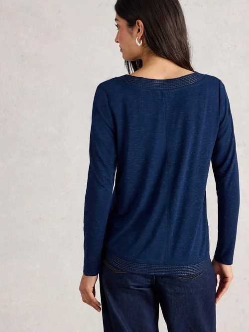 Glitzerndes Langarmshirt Weaver - Dark Navy - 34 Bild 4