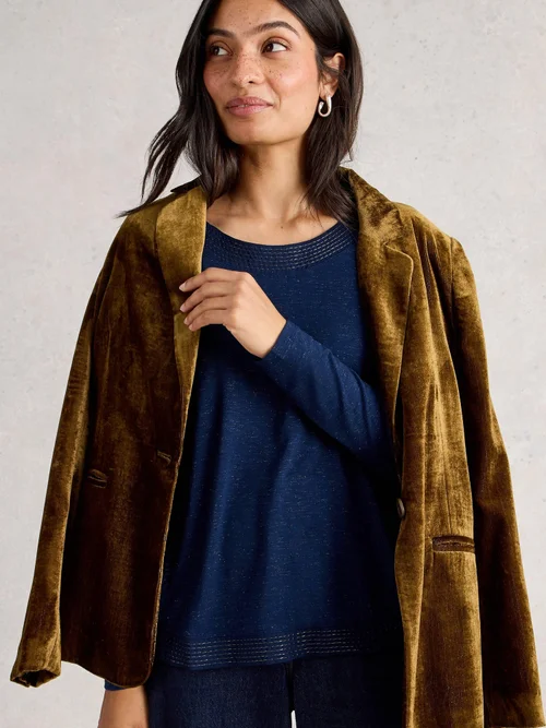 Glitzerndes Langarmshirt Weaver - Dark Navy - 52 Bild 3