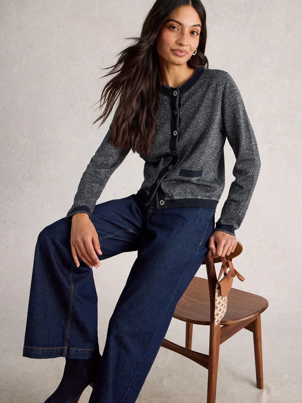 Glitzernde Strickjacke Charlotte - Dark Navy - 52 Bild 1